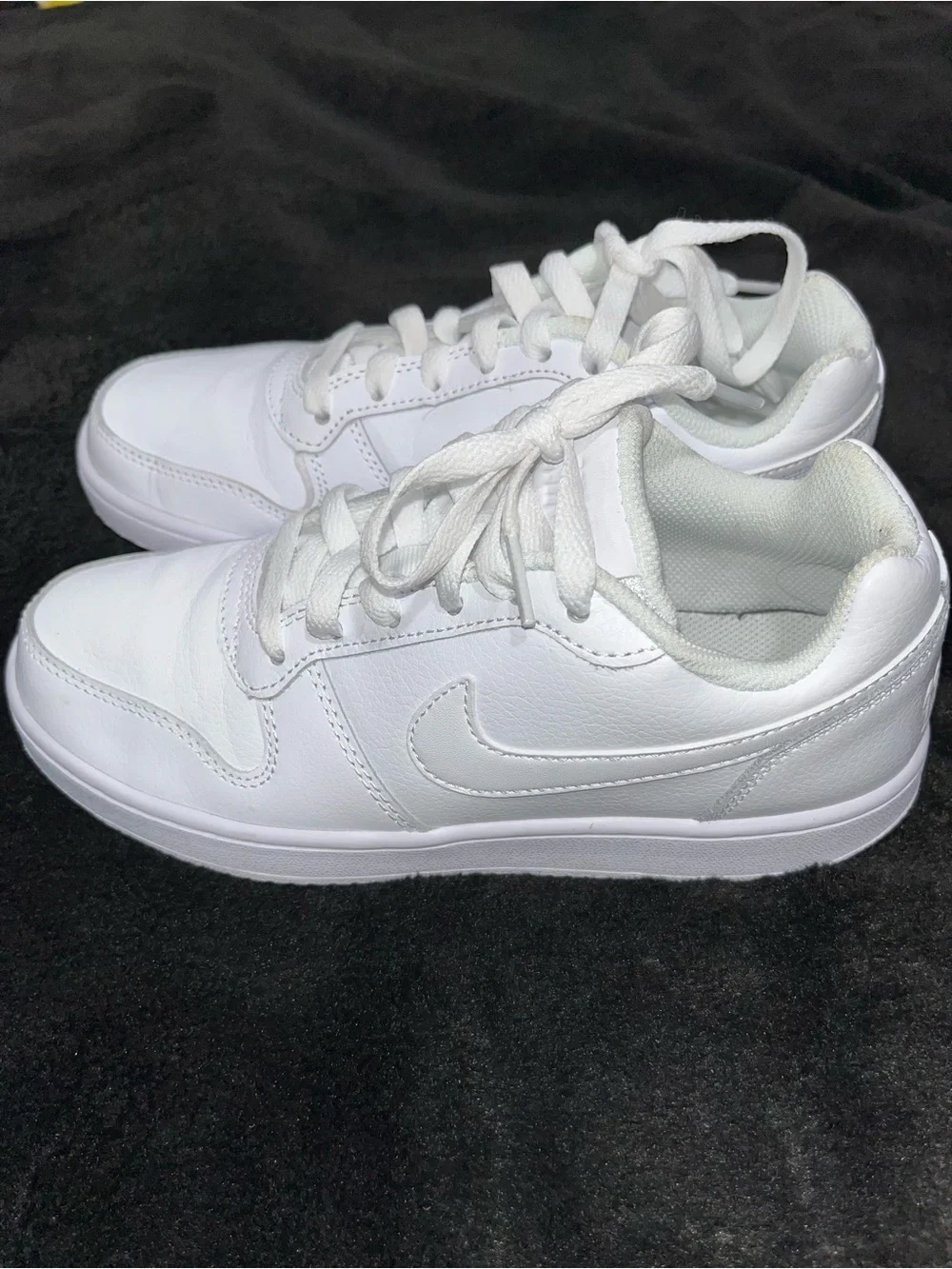 Nike White Sneakers with white Swoosh